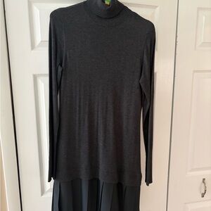 Soft Surroundings Dark Grey Turtleneck Sweater Dress